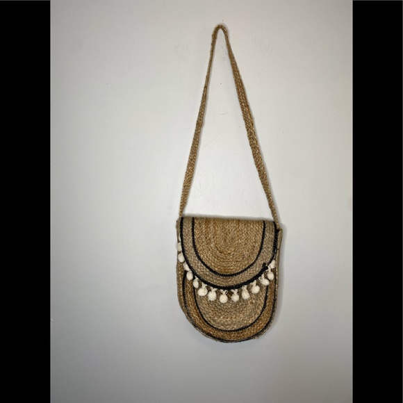 World Wide Lg Jute Satchel Crossbody Bag Bohemian - Picture 2 of 14